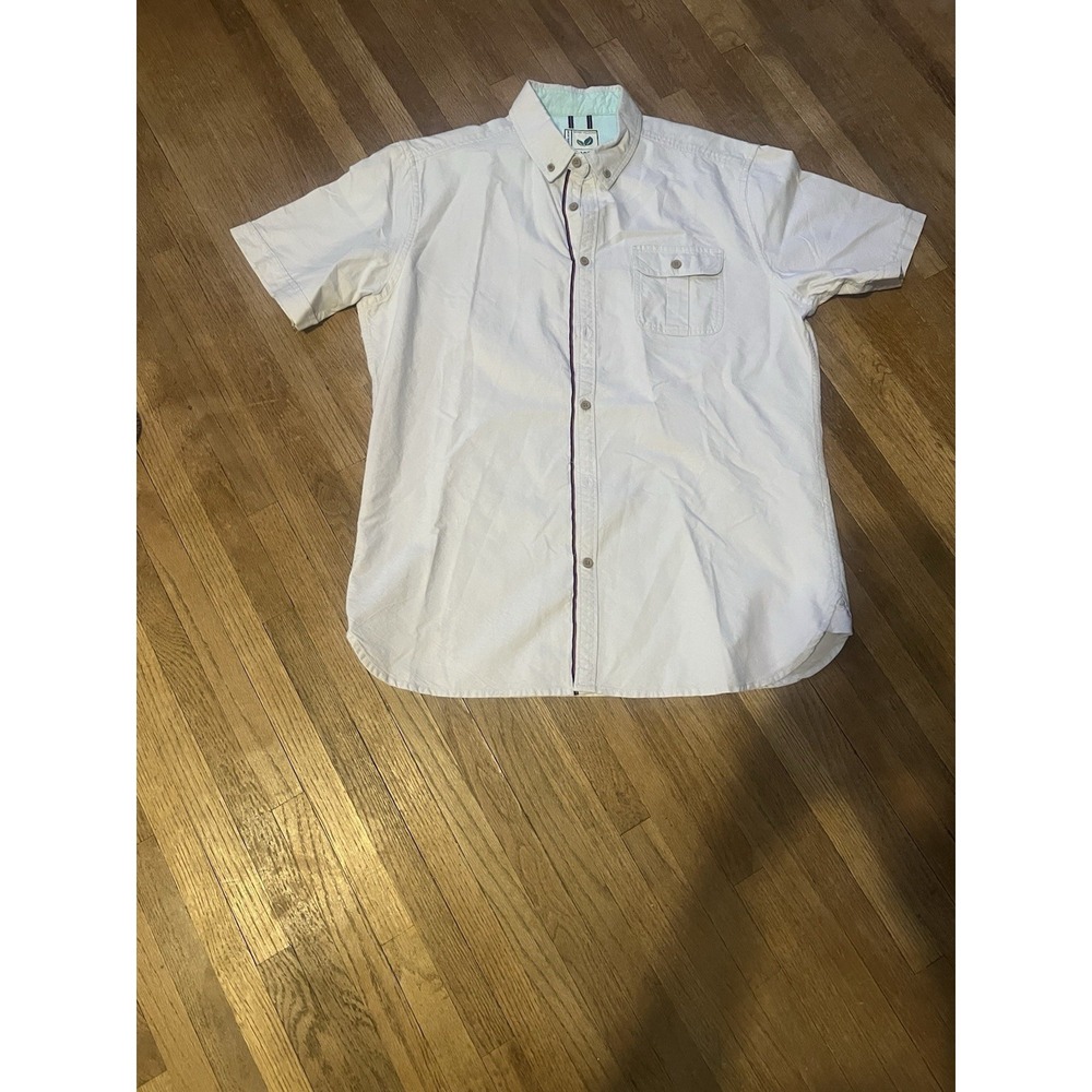 Colours Alexander Julian Mens Sz L Organic Cotton Coastal Button Front Shirt